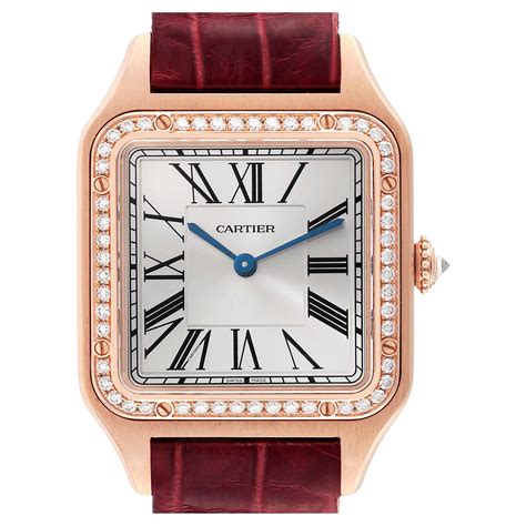 cartier watch santos dumont|cartier santos diamond bezels.